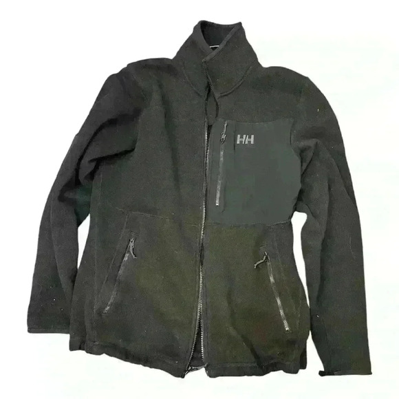 HELLY HANSEN Vintage Knit Jacket Black Men’s size Medium - Picture 1 of 6